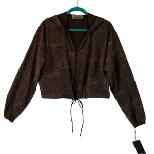 Lanston Sport Abstract‎ Zipup Light Jacket Hoodie Pockets Size Medium NWT